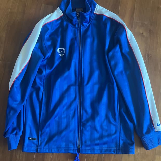 나이키 블루 트랙탑 져지