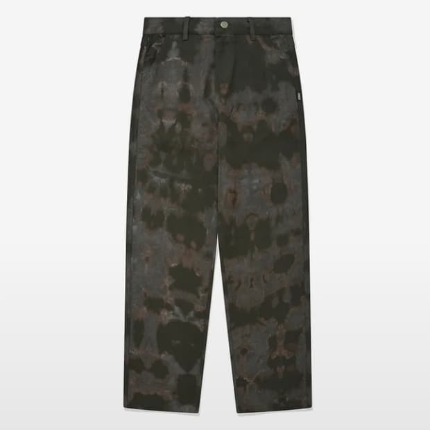 척 chuck 우먼 트윌 와이드 팬츠 타이다이 데님 카키