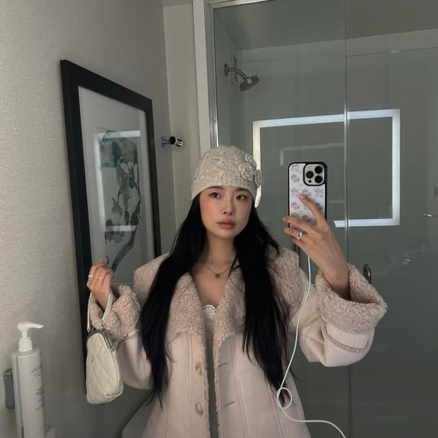 쓰리타임즈 flower spangle beanie