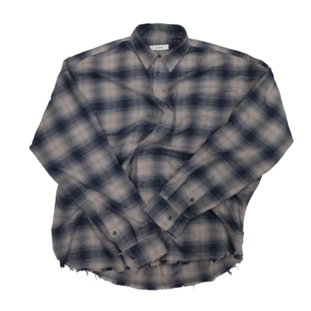 [1] 논노드 플렉서블 스트링 체크 셔츠 블루 그런지