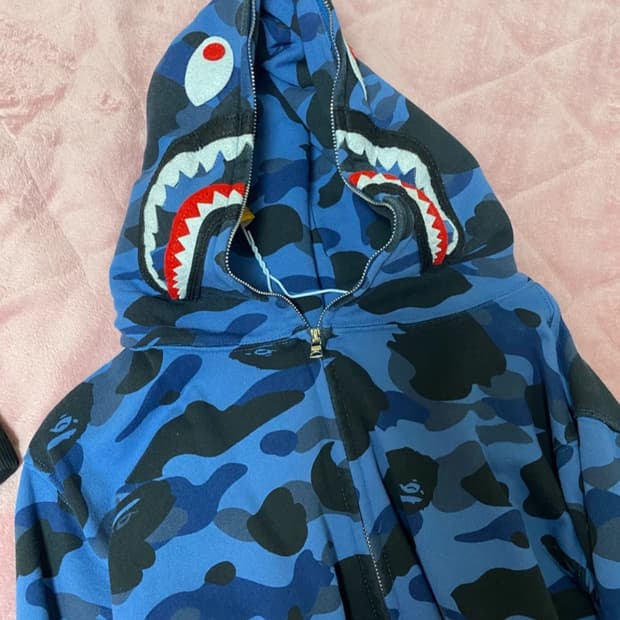 베이프 샤크 후드 청계 카모