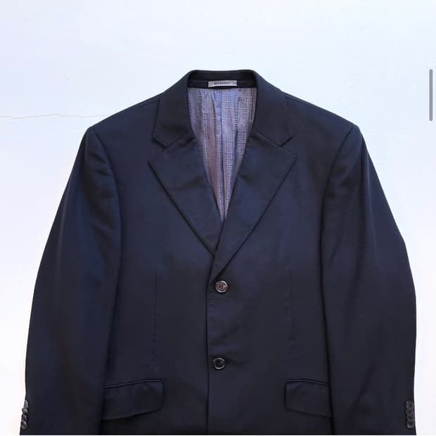 지방시 캐시미어 네이비 싱글코트