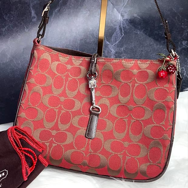 Rare Coach Deep Coke Cherry Signature