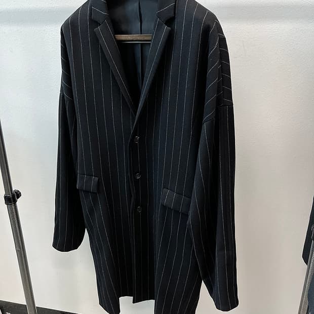 105) 준지 스트라이프 오버 울코트 