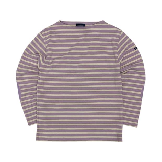 세인트제임스 엘보우패치 라벤터 스트라이프 티