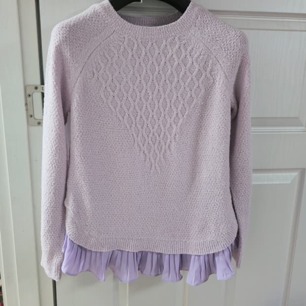 L) 새상품 MIXXO 프릴 레이어드 니트 라벤더