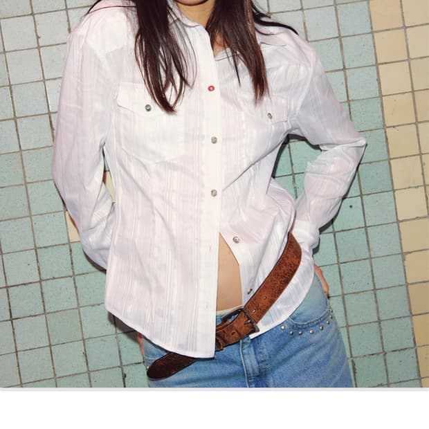 폴리수엠 웨스턴 스트라이프 셔츠