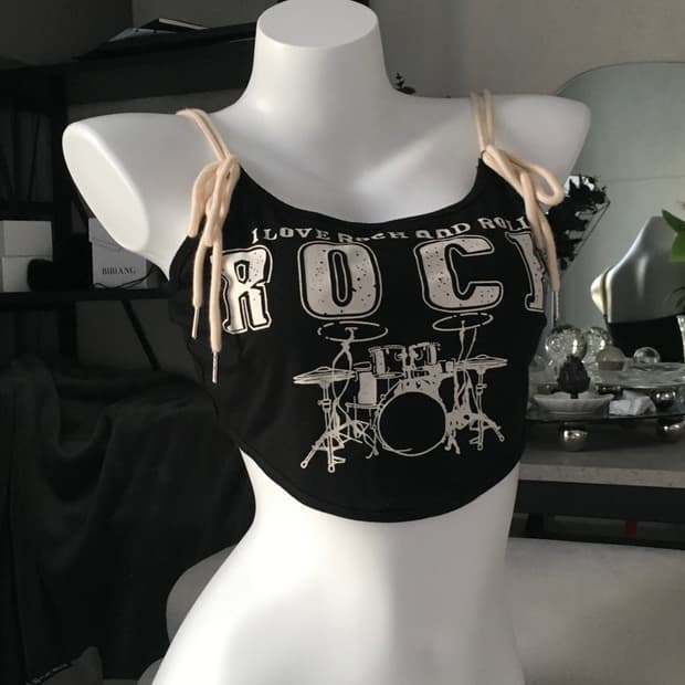 ༒ I love rock crop T