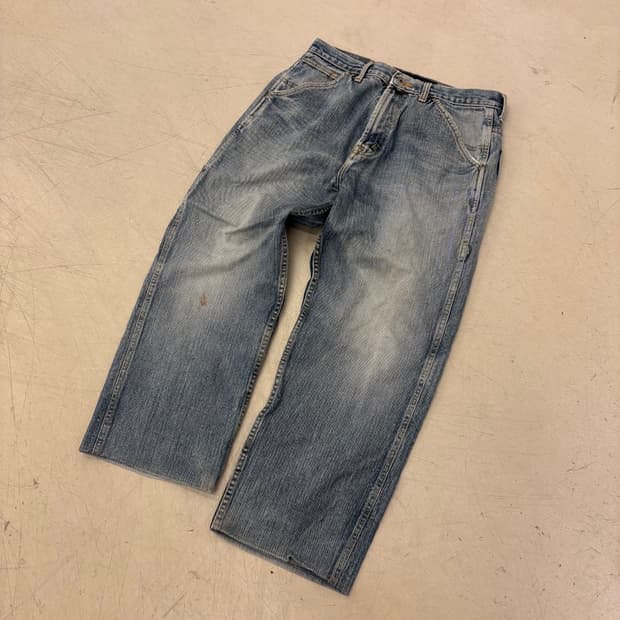 노티카 카펜터 워싱 와이드 데님 팬츠