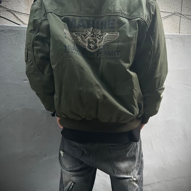 *Rare* 2000s 캠프5 밀리터리 카키 MA-1 자켓