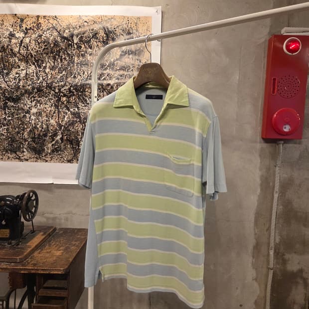 에르메네질도 제냐 스포츠 오픈칼라넥 티셔츠 