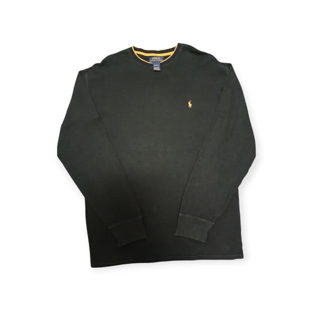 폴로 블랙 와플 롱슬리브 