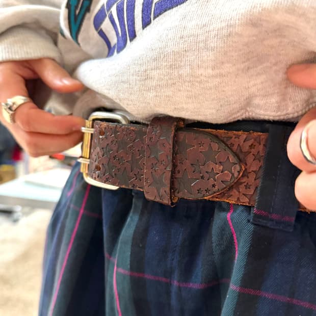 슈프림 스타 레더 벨트