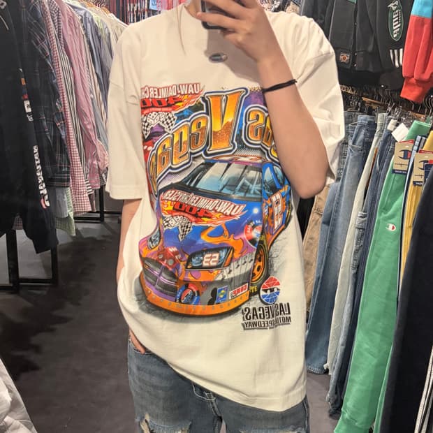 [IM] NASCAR 라스베가스 그래픽 반팔 화이트