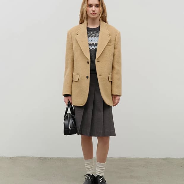 DUNST UNISEX ALPACA BLAZER COAT CAMEL