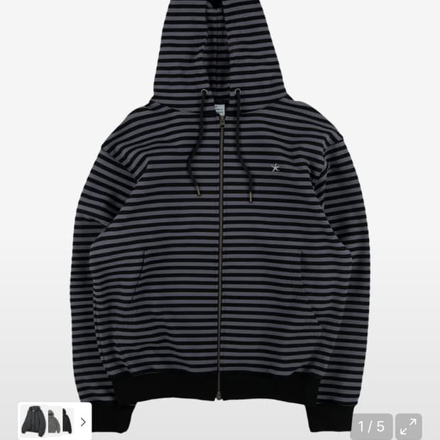 더콜디 후드집업 TCM stripe hooded zip-up