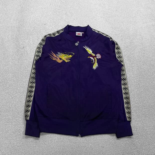 재패니즈 jpn 빈티지 수베니어 스카잔 져지 퍼플