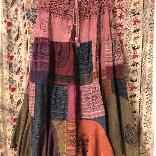 ethnic patchwork skirt