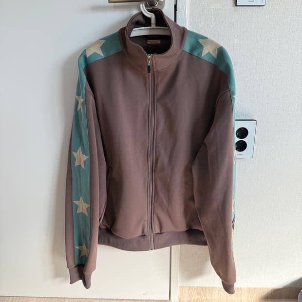 캐피탈 웨빙 트림 저지 트랙 자켓 브라운