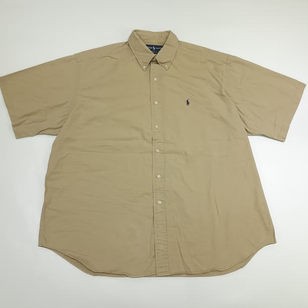 Co617 2XL 폴로 랄프로렌 USA 베이지 반팔 셔츠 남방
