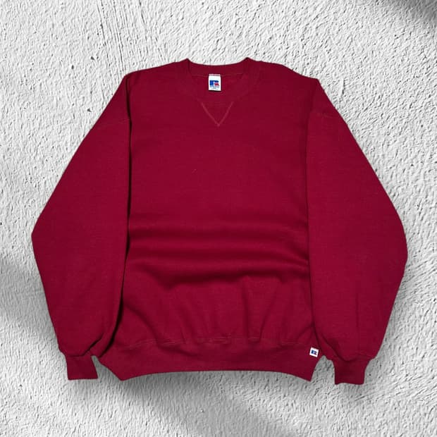 90s russell 러셀 스웻셔츠 버건디 XXL