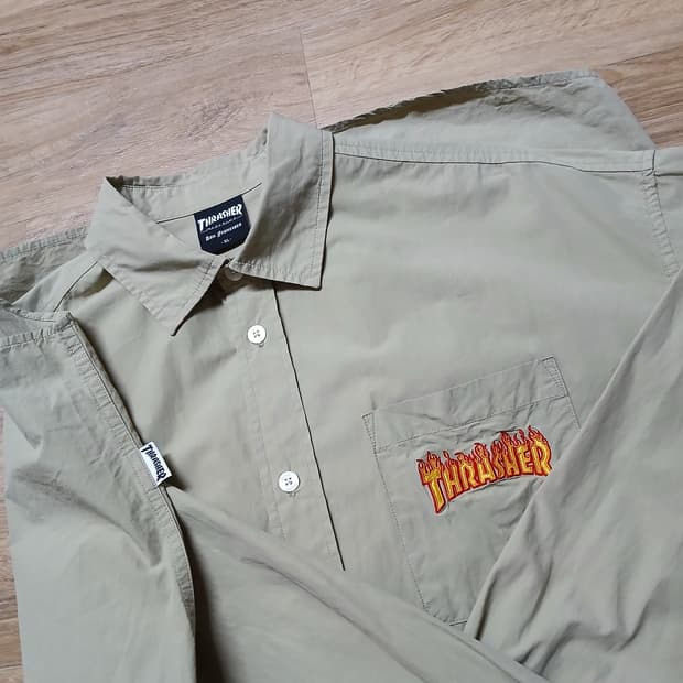THRASHER 트레셔 코튼 플레임 셔츠 남방