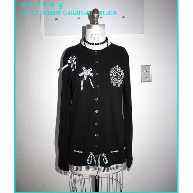 에세이 리본 가디건 +로제트 포함