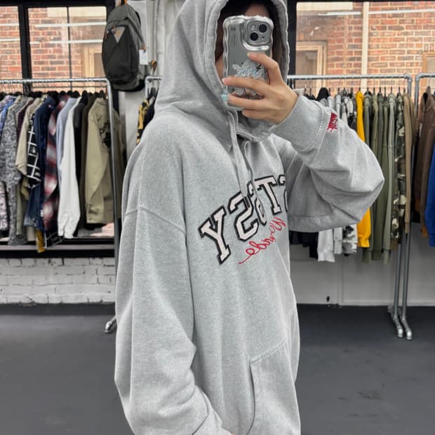 올드 스투시 아치로고 후드티