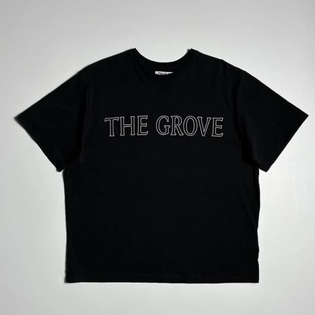 그로브 GROVE 24SS 빅로고 블랙 코튼 반팔 티셔츠 R2513