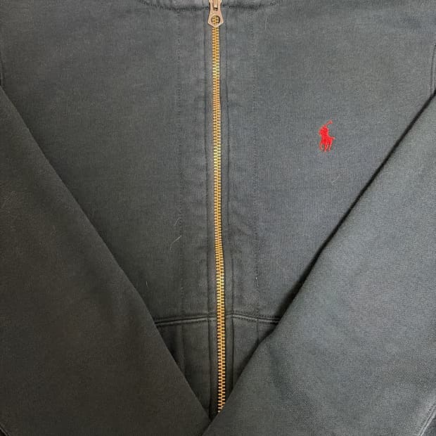 폴로 네이비 레드포니 후드집업