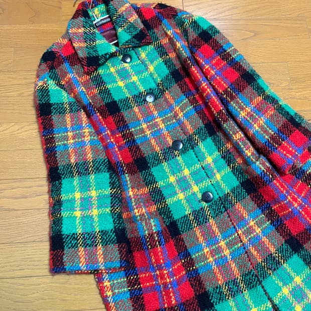 크리스마스 울코트 체크코트 모리걸 아오이유우 하구미