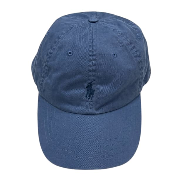 폴로랄프로렌 포니 코튼 치노 볼캡 모자 블루