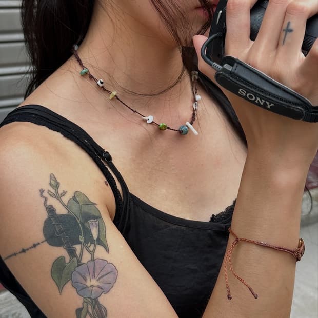 빈티지 핸드메이드 비즈 목걸이 earth neckless🌎