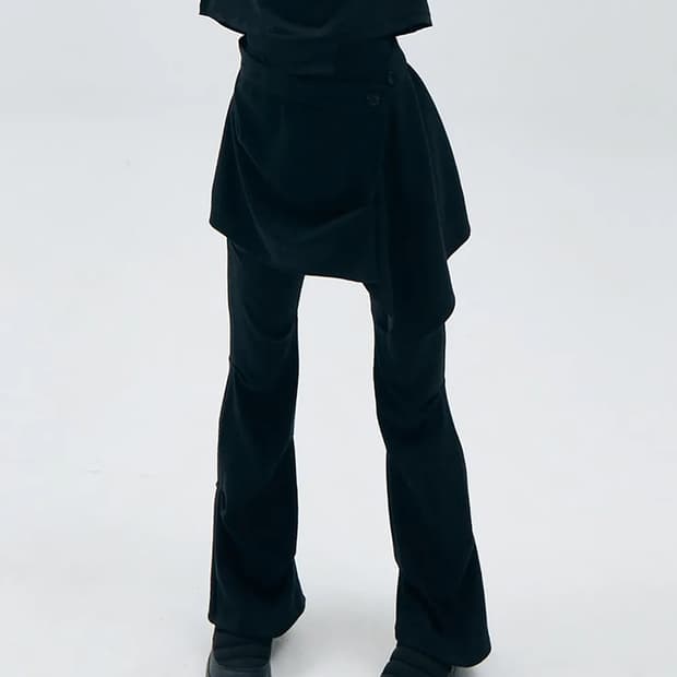 오호스 ojos Wrap Over Tuck Pants / Black