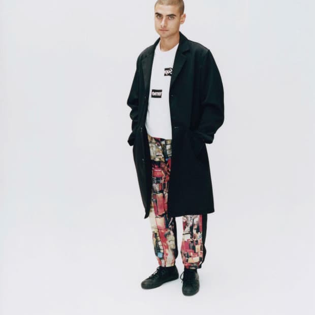 [M] 슈프림 x 꼼데가르송 18AW 스플릿 로고 코트 블랙