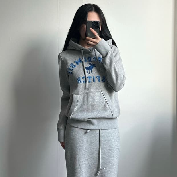 아베크롬비 y2k 와투케 헤비코튼 그레이 후드티