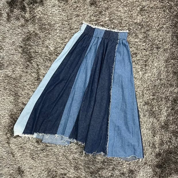 일본 빈티지 니코앤드 여성 롱 청스커트 (3)