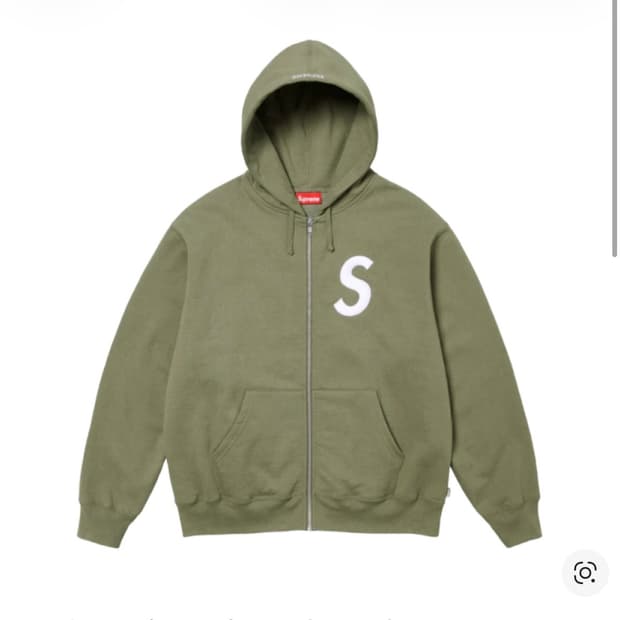 슈프림 S로고 후드집업 올리브 L