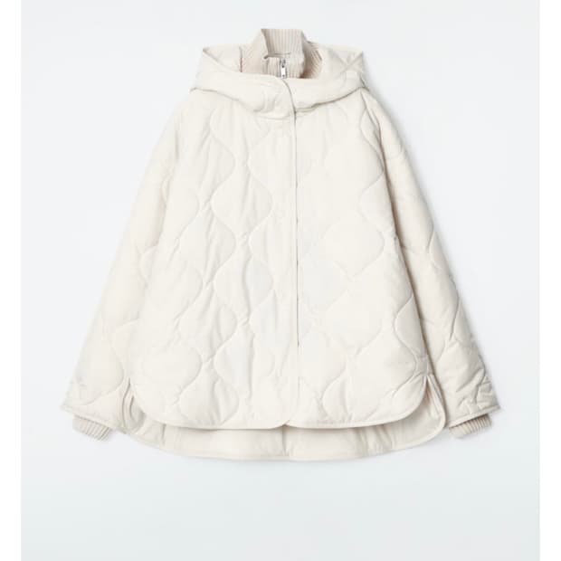 코스 퀼티드 후드 퍼널넥 자켓