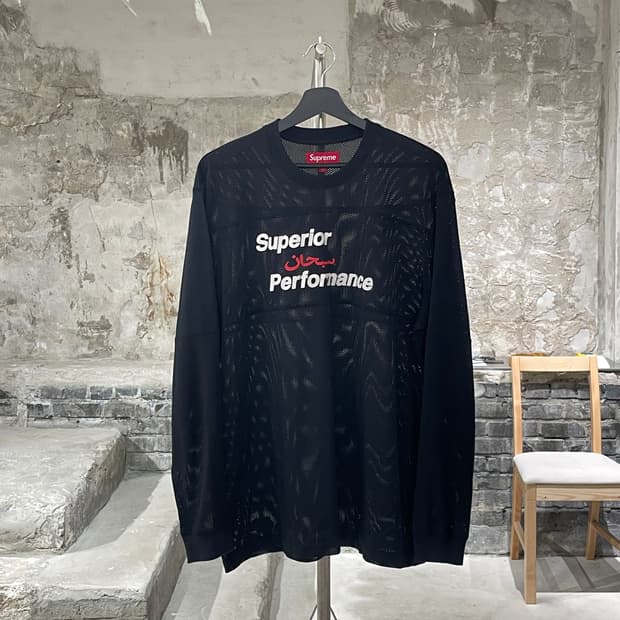슈프림 25S/S 블랙 아라빅 메쉬 롱 슬리브