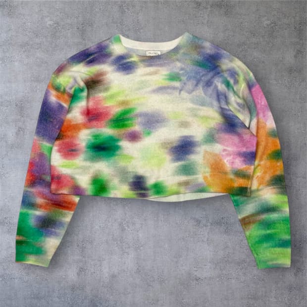 필크로 Pilcro 멀티컬러 타이다이 캐시미어 크롭 니트 XS