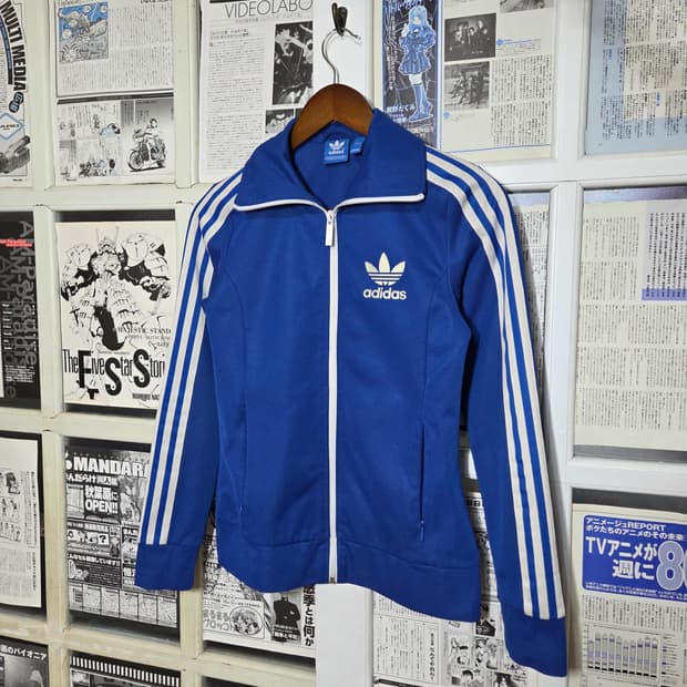 아디다스 블루 화이트 유로파 트랙탑 져지