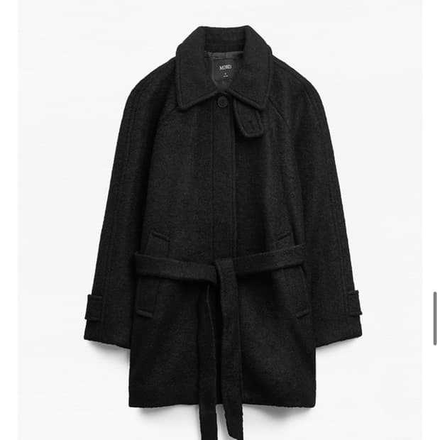 미쏘 하이넥 벨티드 하프 코트