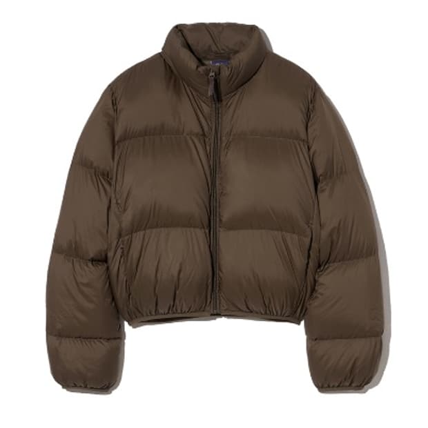 예일 라이트 덕다운 크롭패딩 브라운