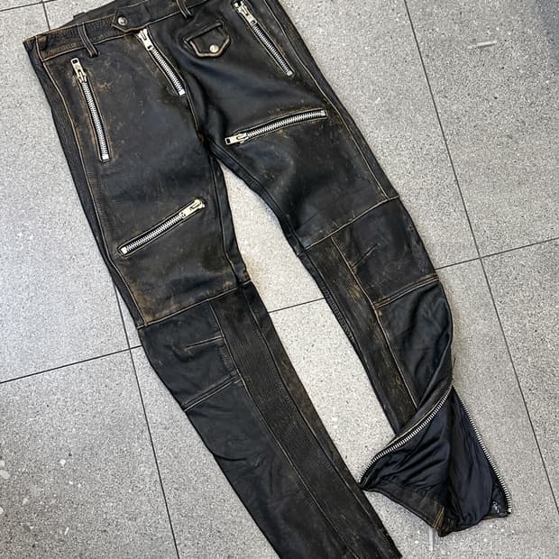 매드 카우 레더 바이커 팬츠