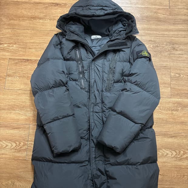 스톤아일랜드 크링클랩스 패딩 블랙 L