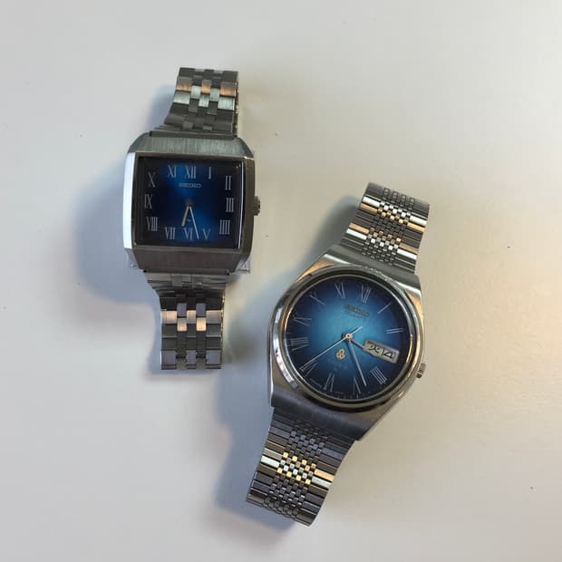 🌌70s seiko blue gradation quartz🌌