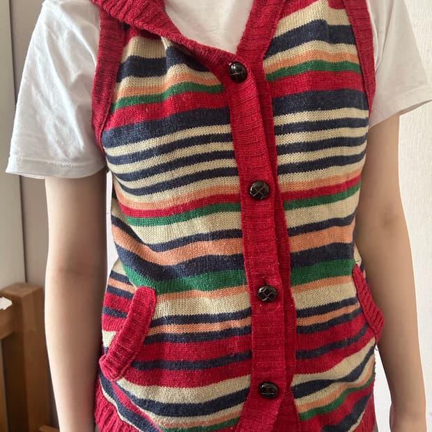 빈티지 니트 조끼
