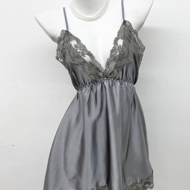 페어리 새틴 레이스 슬립