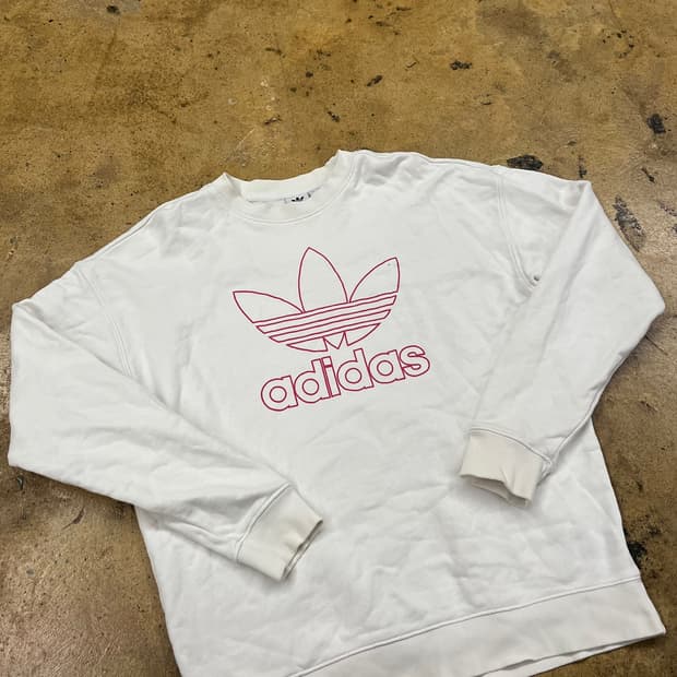 아디다스 화이트 흰빨 맨투맨